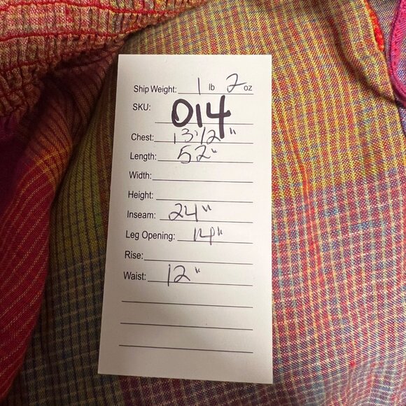 Anthropologie dRA Los Angeles Smocked Madras Plaid 100% Linen Jumpsuit Size Med - Picture 9 of 9